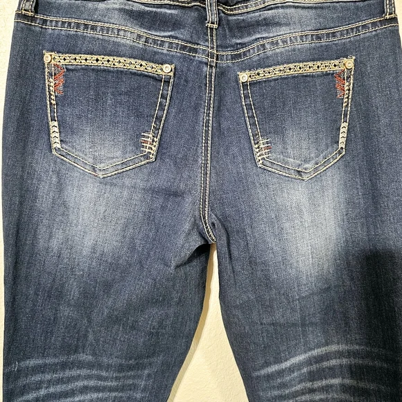 Hydraulic Nolita Ankle Skinny jeans size 10 embroidered blue denim 27" inseam - Picture 8 of 14